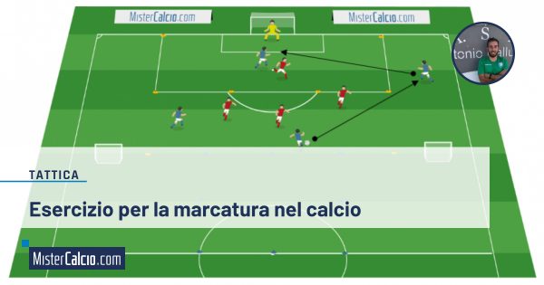 Esercizio per la marcatura nel calcio