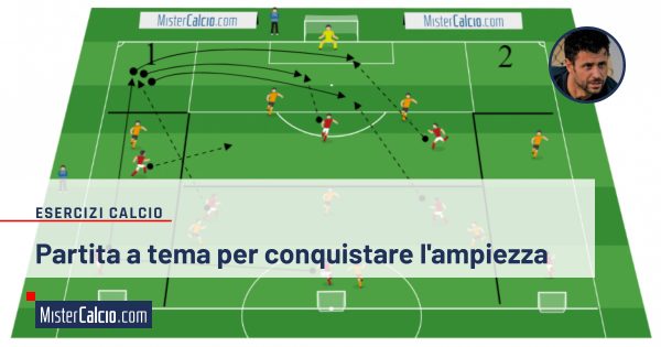 allenare il gioco in ampiezza nel calcio