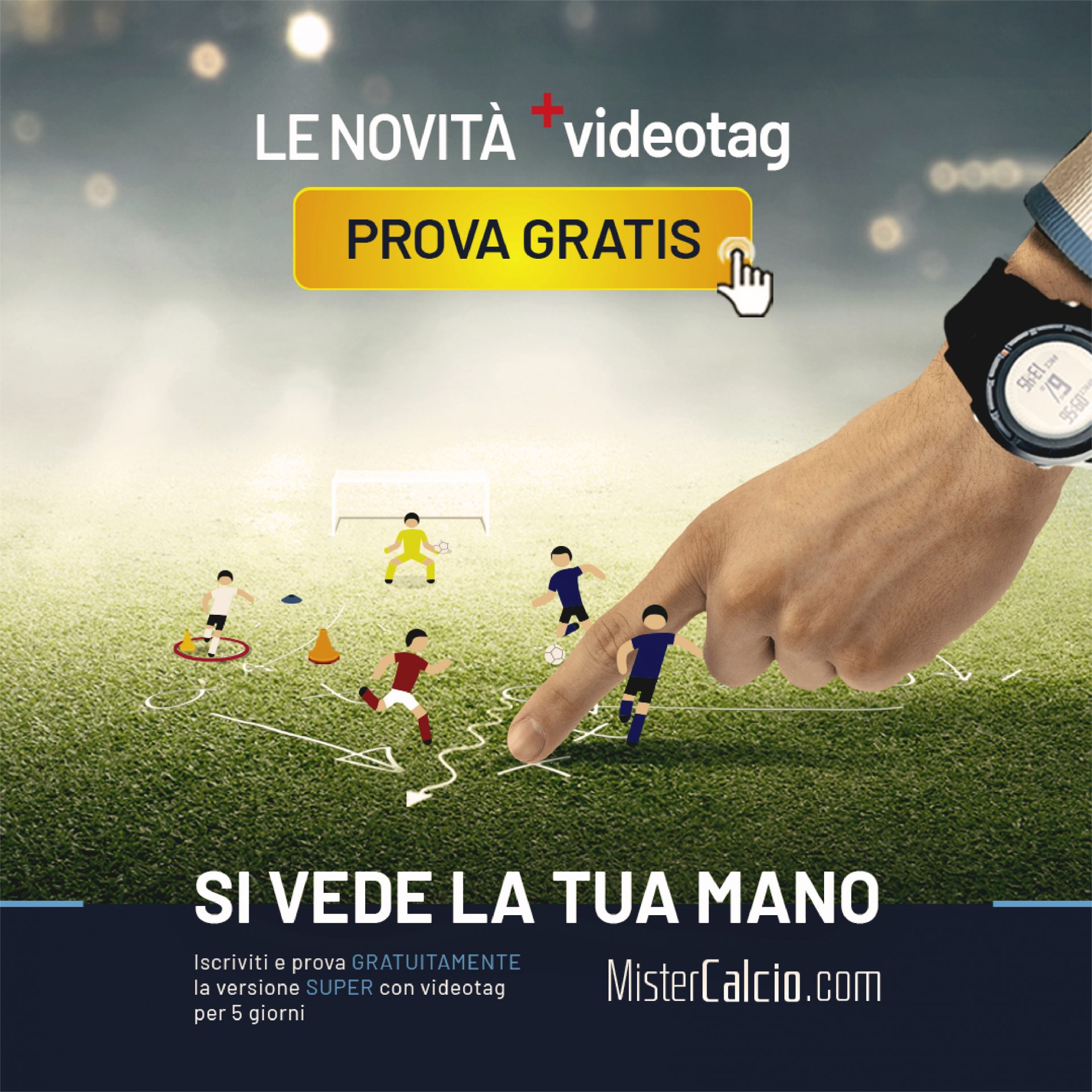 Si vede la mano dell'allenatore