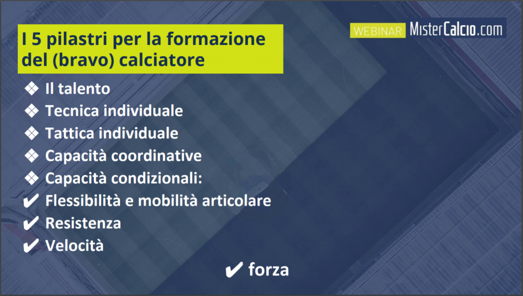 I 5 pilastri per la formazione del calciatore