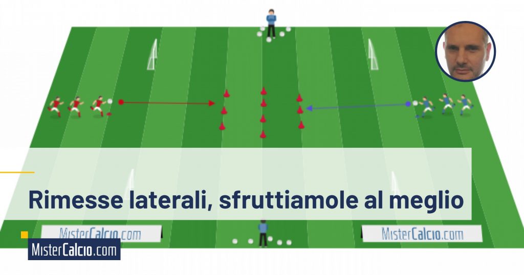 Staffetta a squadre, rimessa laterale con 1 contro 1